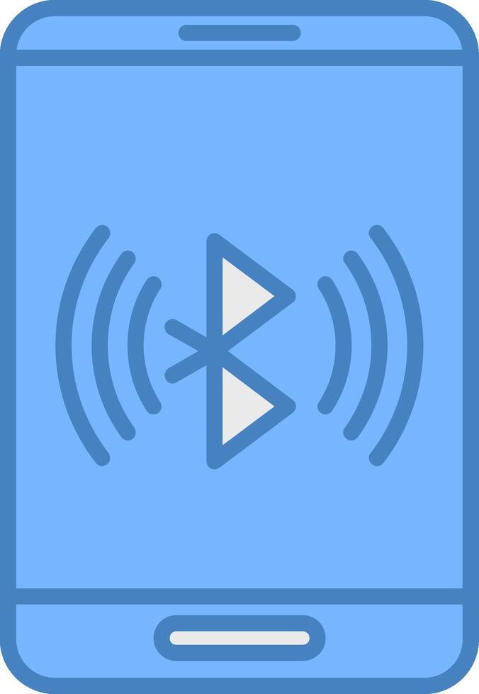 Bluetooth Line Filled Blue Icon vector
