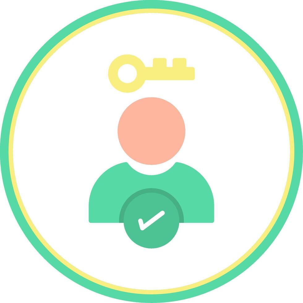 Authentication Flat Circle Icon vector