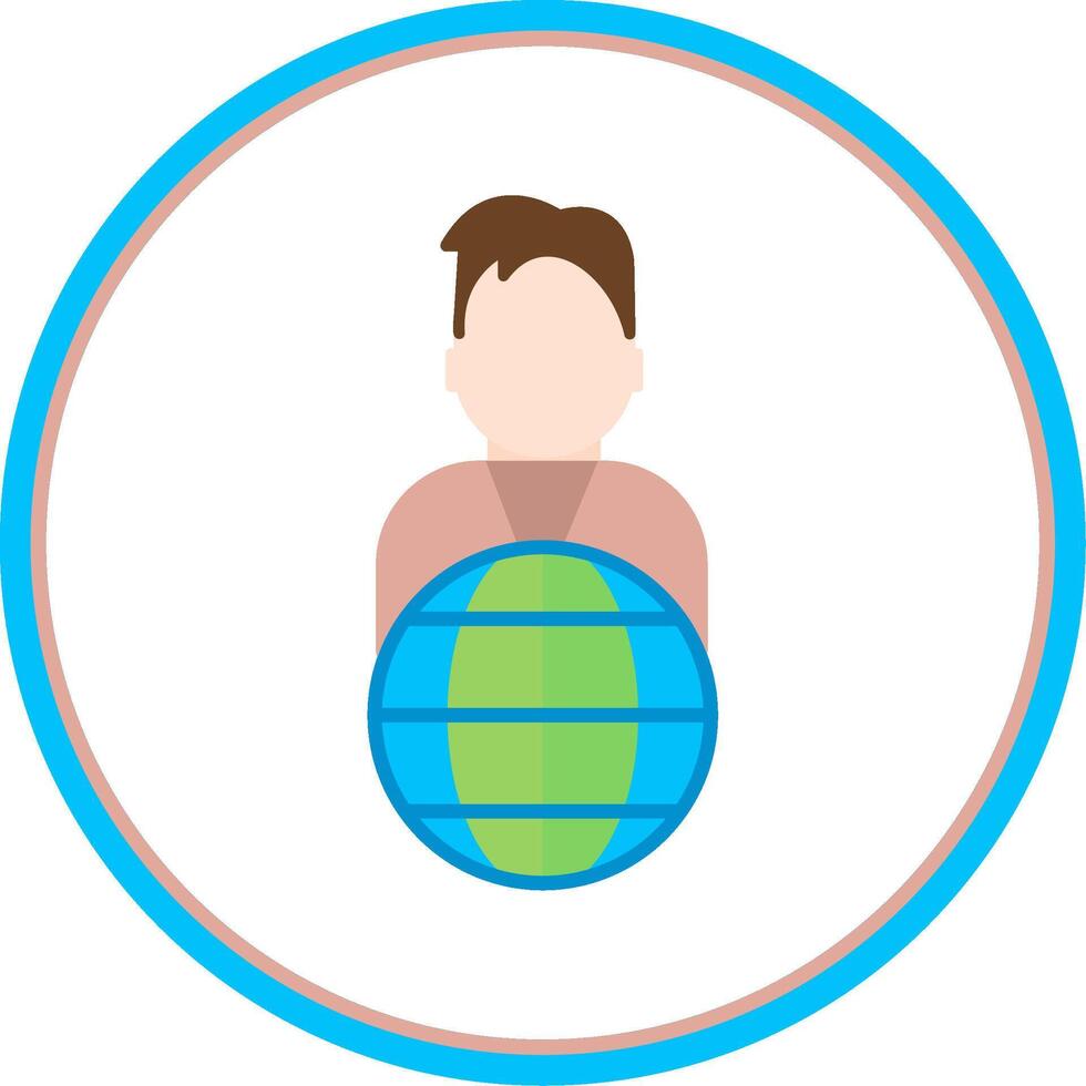Global Leader Flat Circle Icon vector