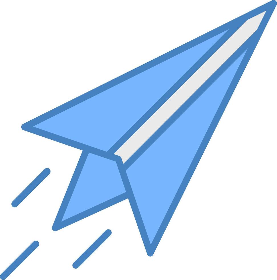 Paper Plane Line Filled Blue Icon vector