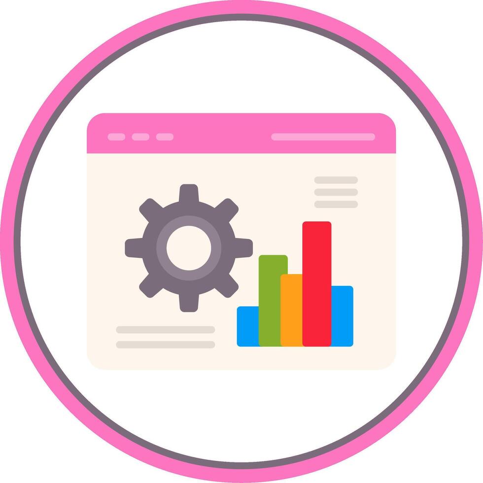 Seo Work Flat Circle Icon vector