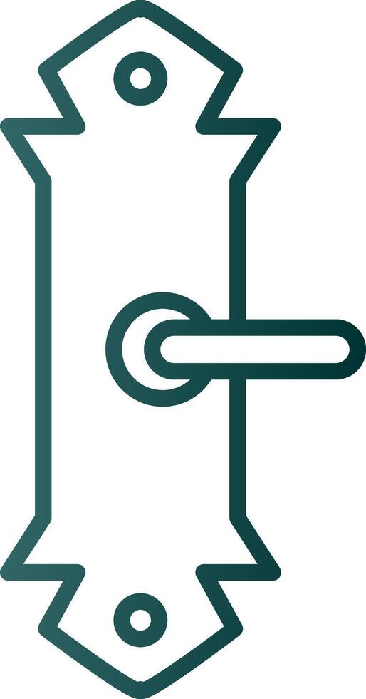 Door Handle Line Gradient Icon vector