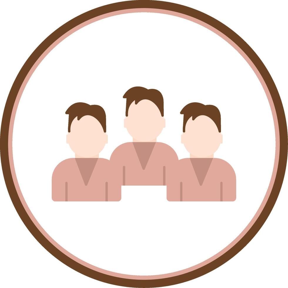 Group Team Flat Circle Icon vector