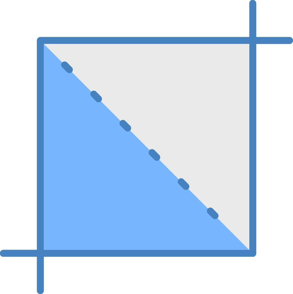 Crop Line Filled Blue Icon vector