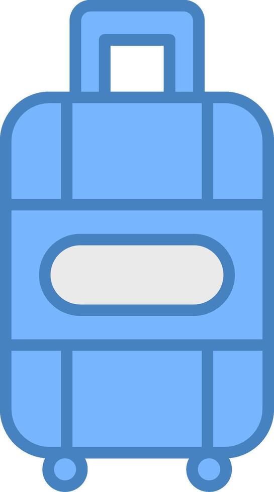 Suitcase Line Filled Blue Icon vector