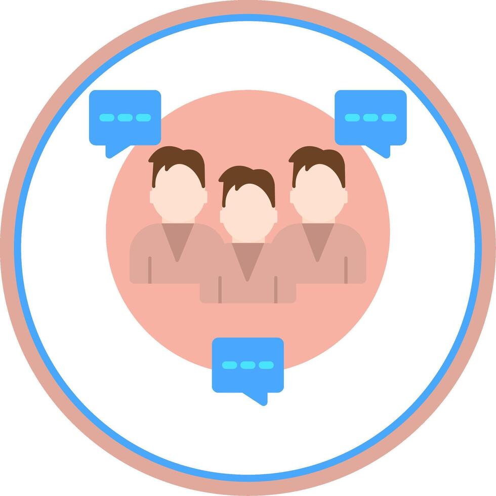 Seo Group Chat Flat Circle Icon vector