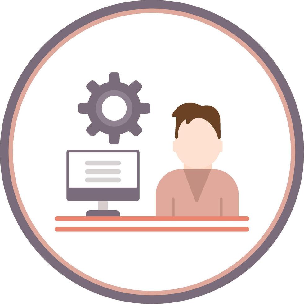 Admin Work Flat Circle Icon vector