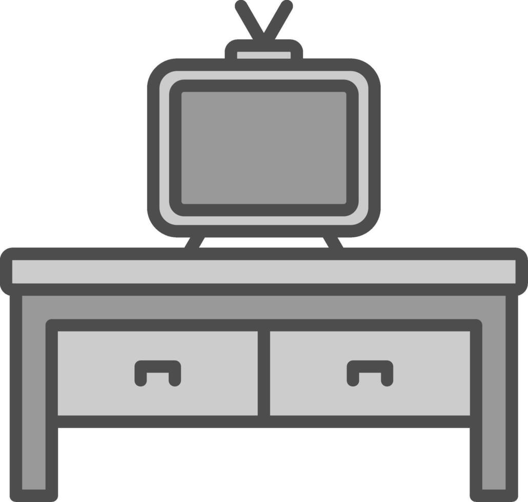 Tv Table Line Filled Greyscale Icon Design vector