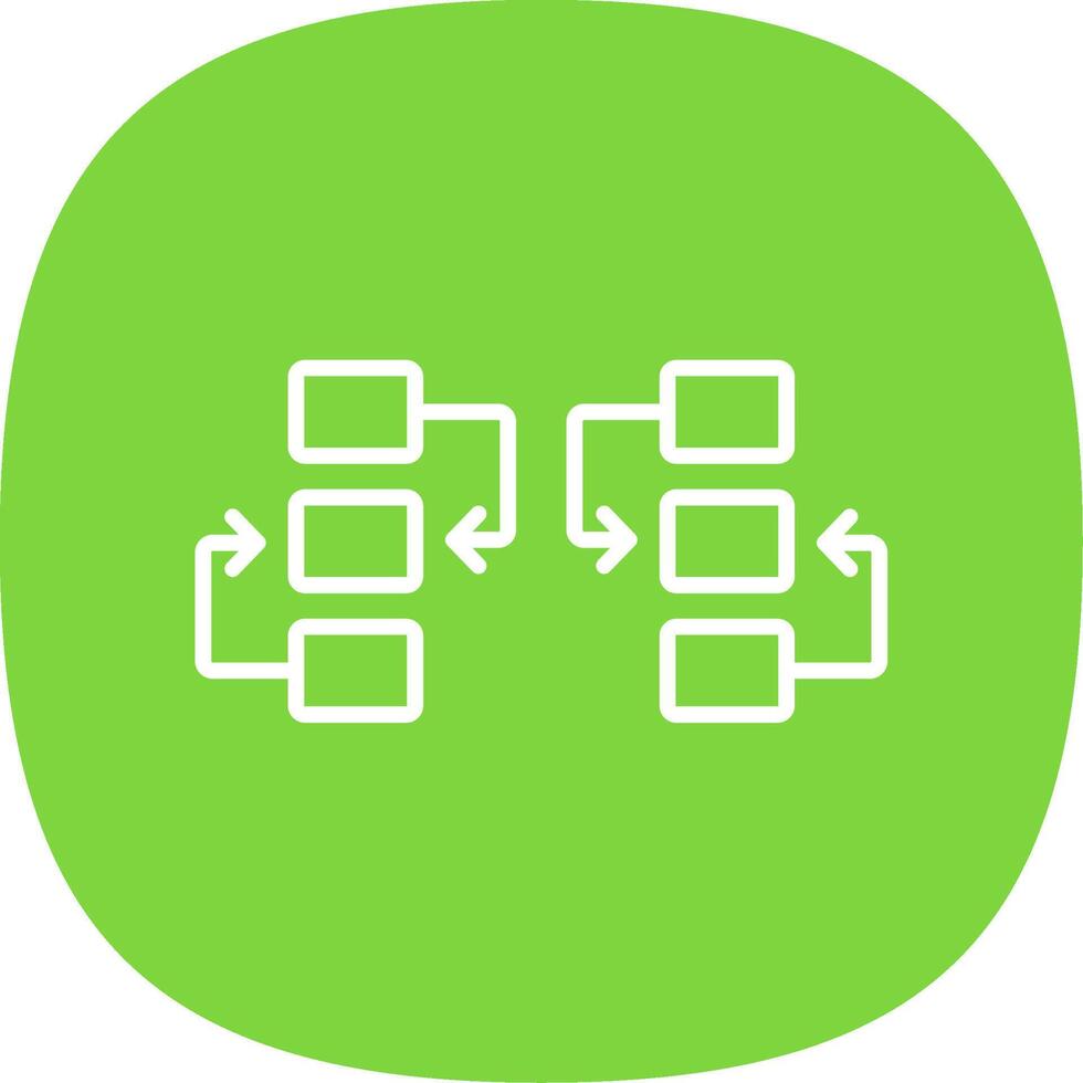 Flow Chart Line Curve Icon Design vector