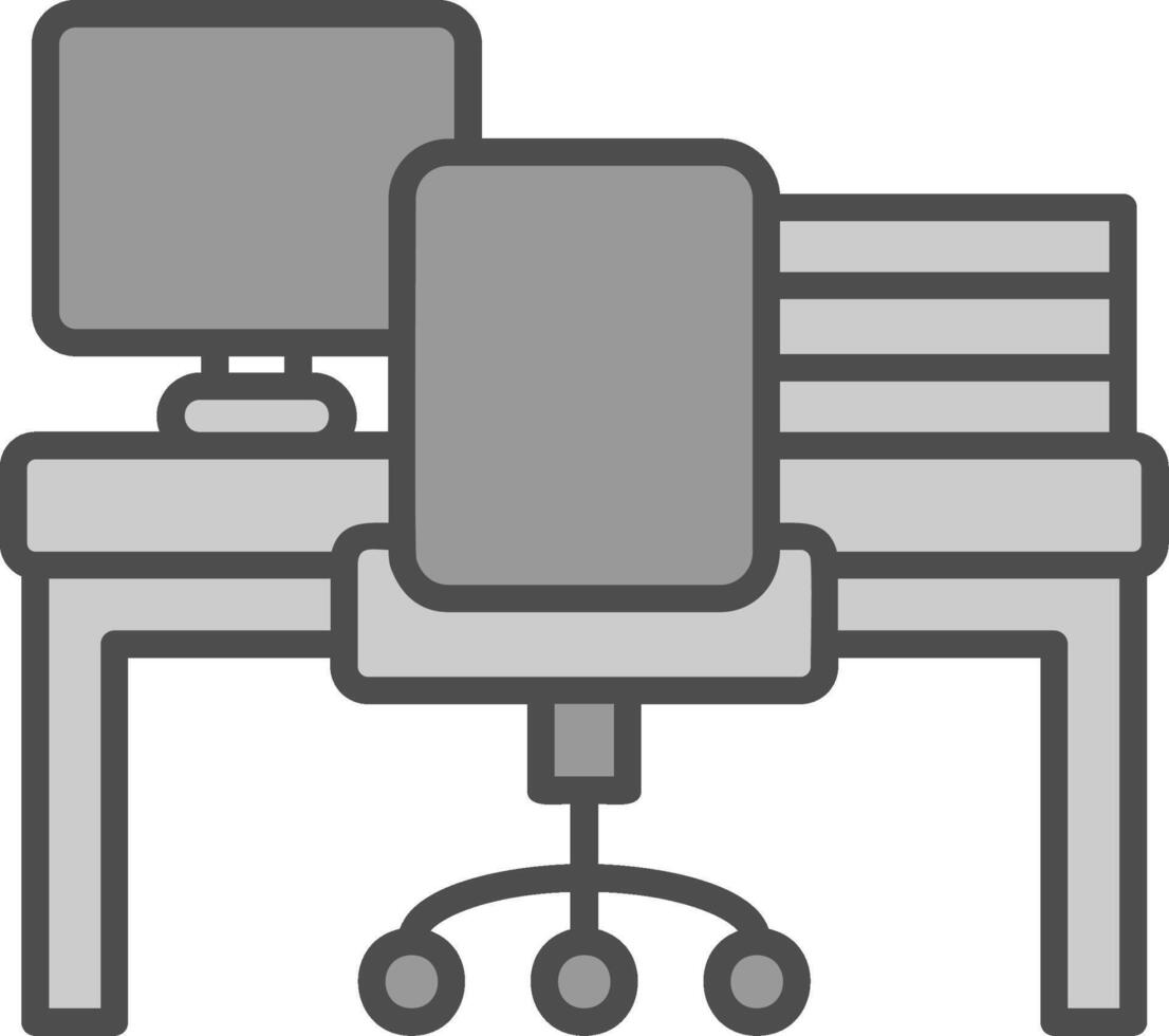 Workspace Line Filled Greyscale Icon Design vector