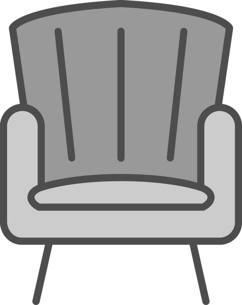 Armchair Line Filled Greyscale Icon Design vector