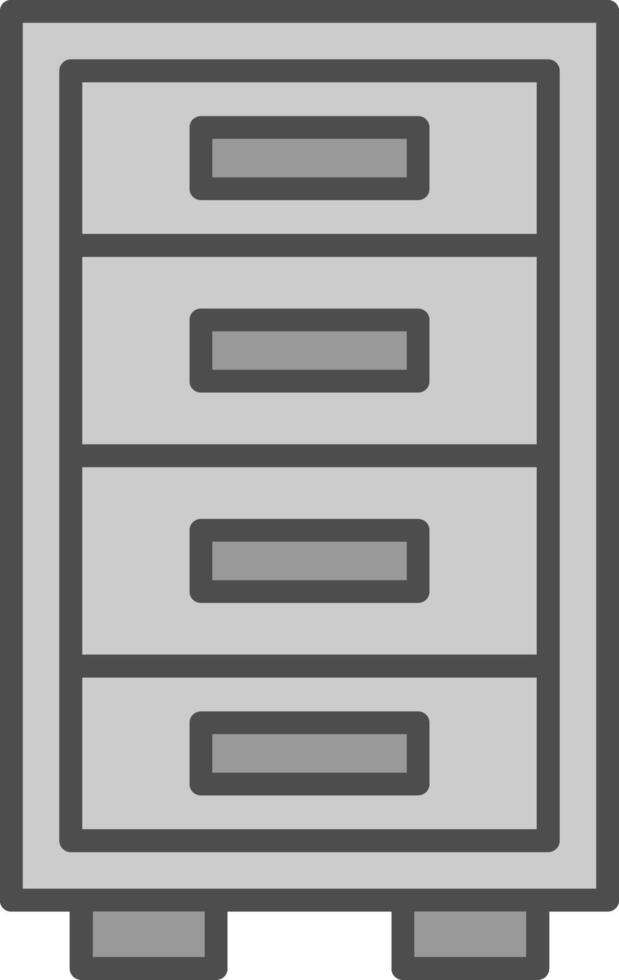 Cabinet Line Filled Greyscale Icon Design vector