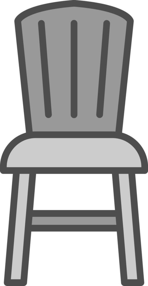 Dining Chair Line Filled Greyscale Icon Design vector