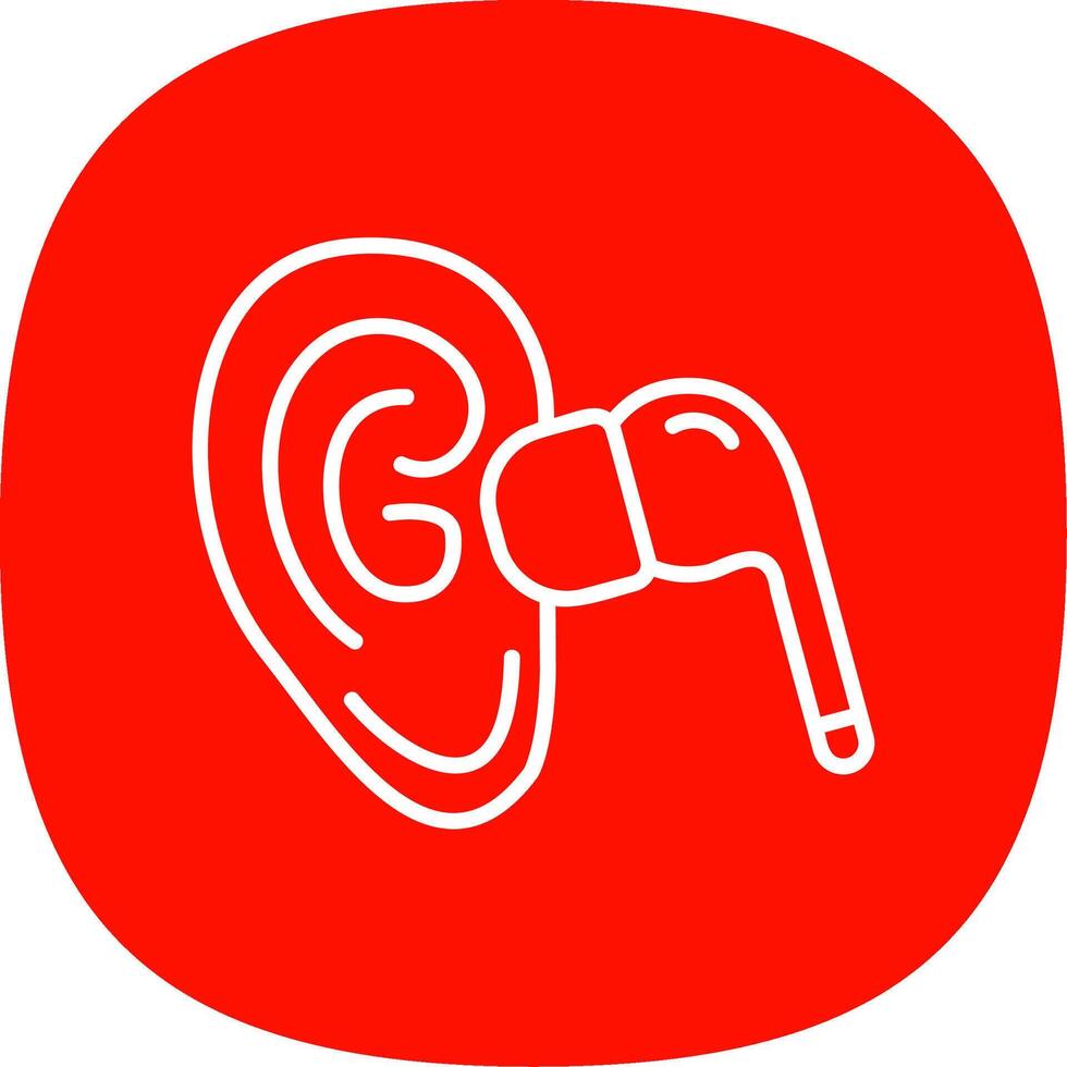 Earbud Line Curve Icon Design vector