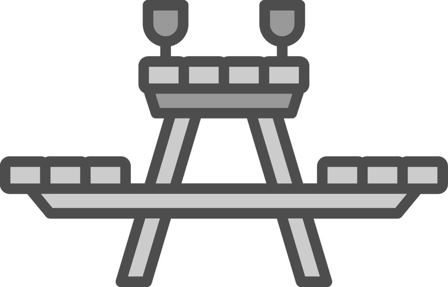 Picnic Table Line Filled Greyscale Icon Design vector