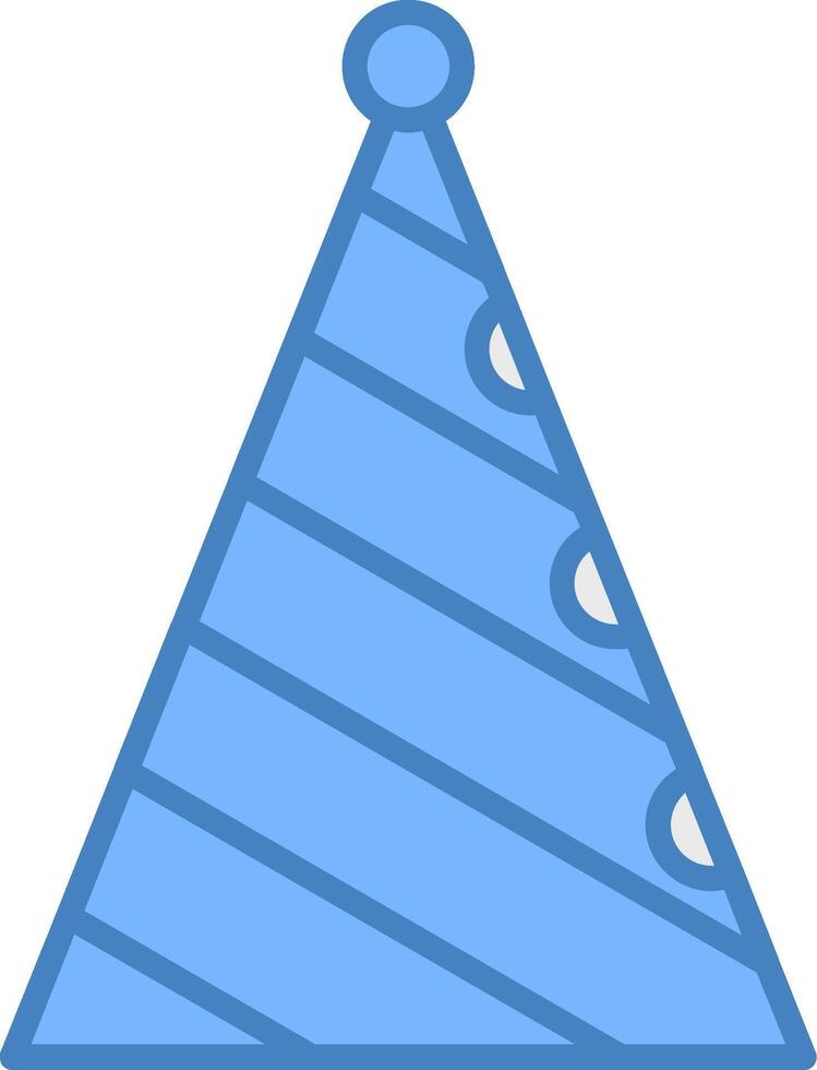 Hat Line Filled Blue Icon vector