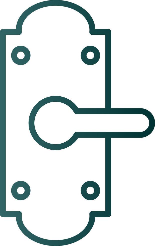 Door Lock Line Gradient Icon vector
