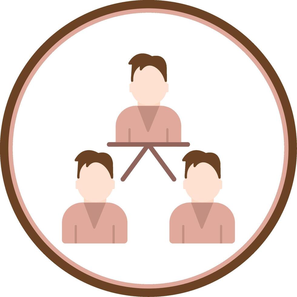 Seo Group Flat Circle Icon vector