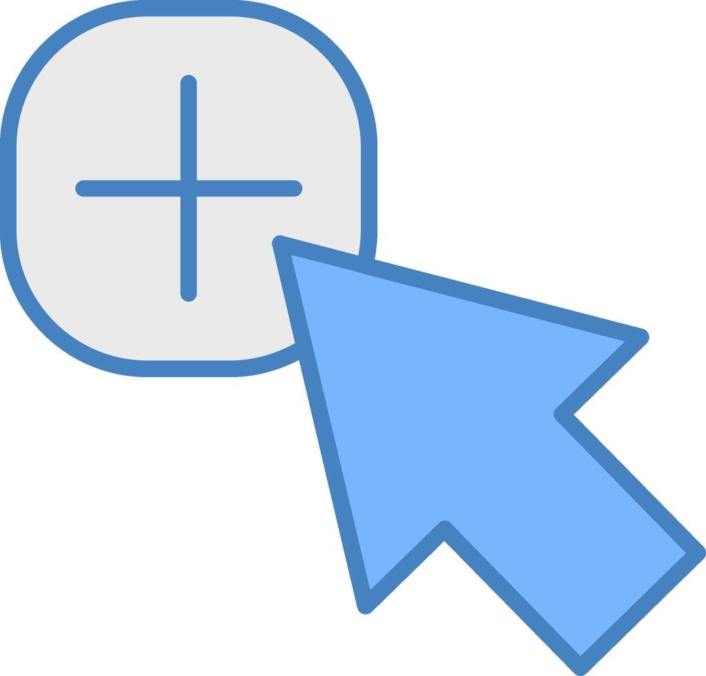 ratón cursor línea lleno azul icono vector