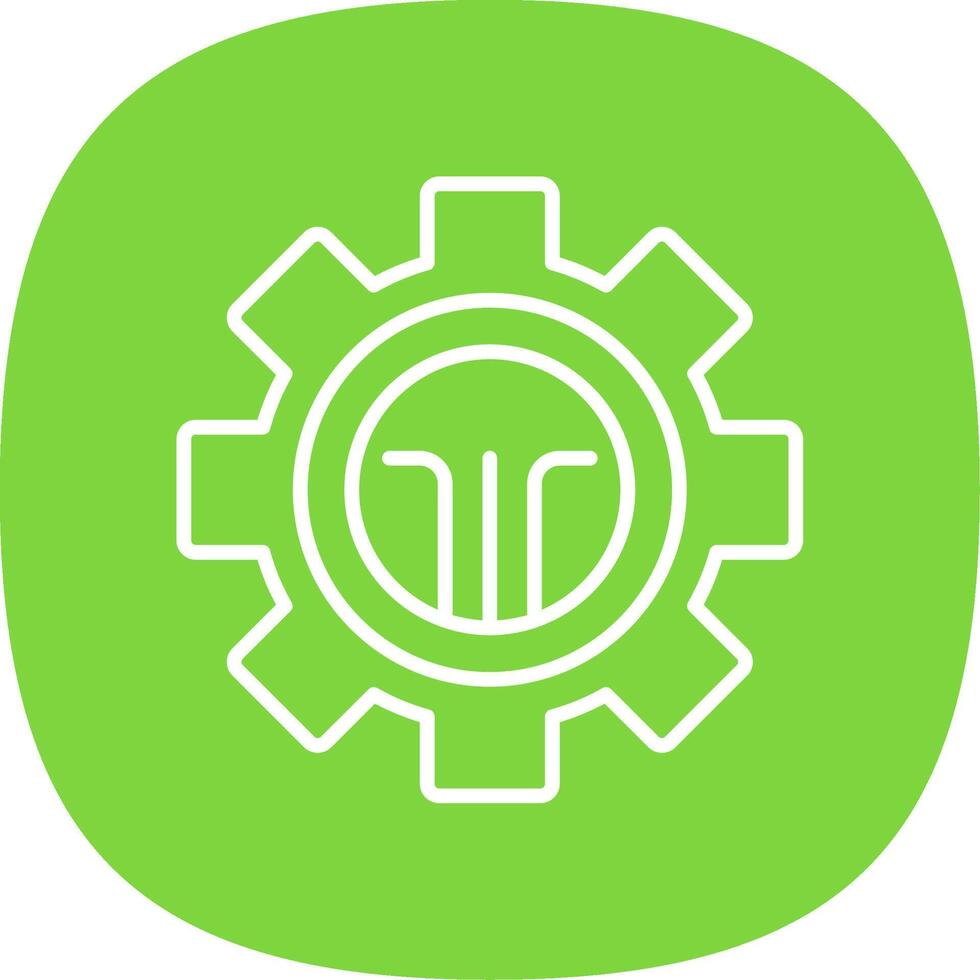 Cog Line Curve Icon Design vector