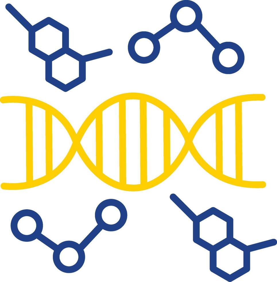 DNA Line Two Colour Icon Design vector