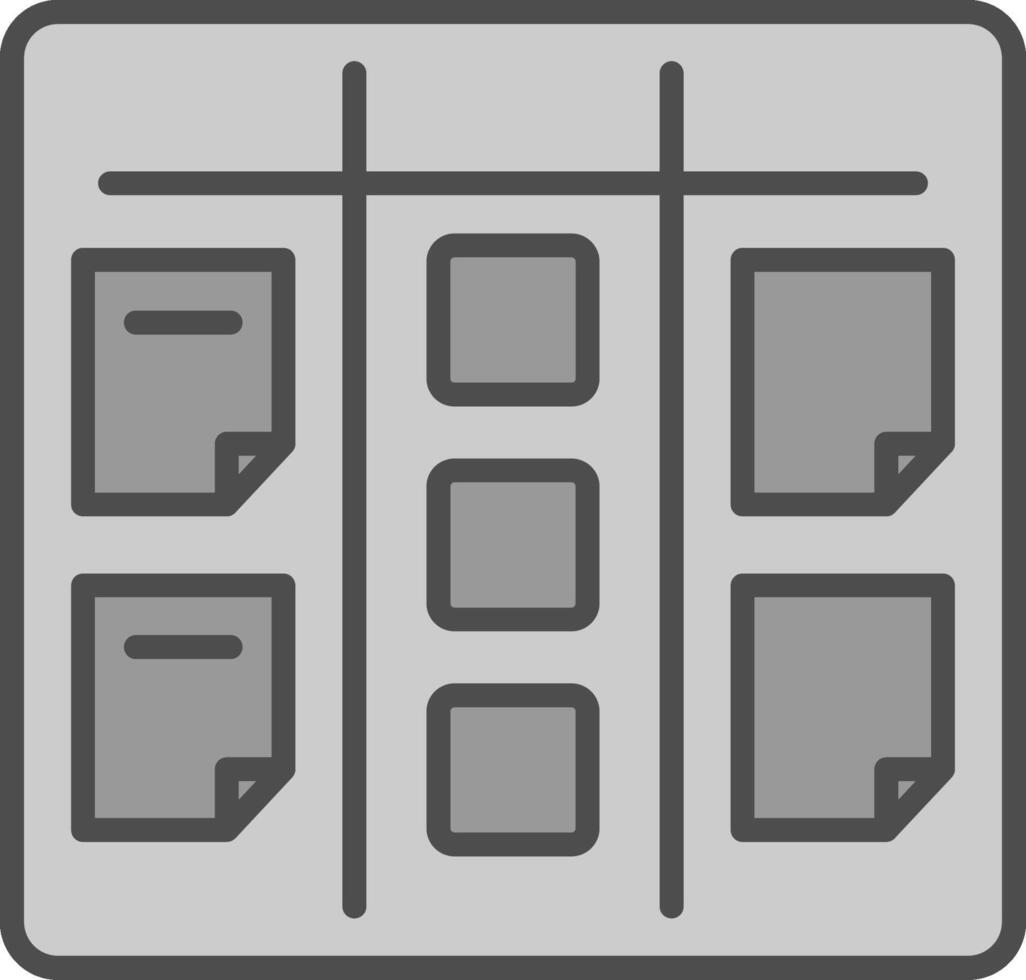 Kanban Line Filled Greyscale Icon Design vector