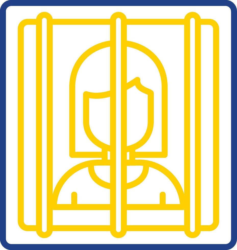 Prisoner Line Two Colour Icon Design vector