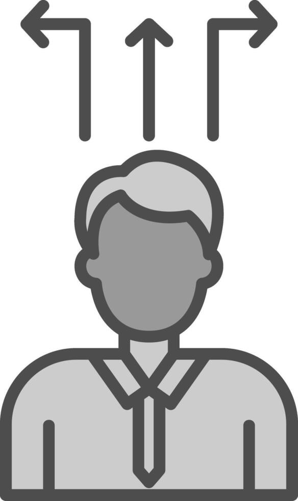 Decision Making Line Filled Greyscale Icon Design vector