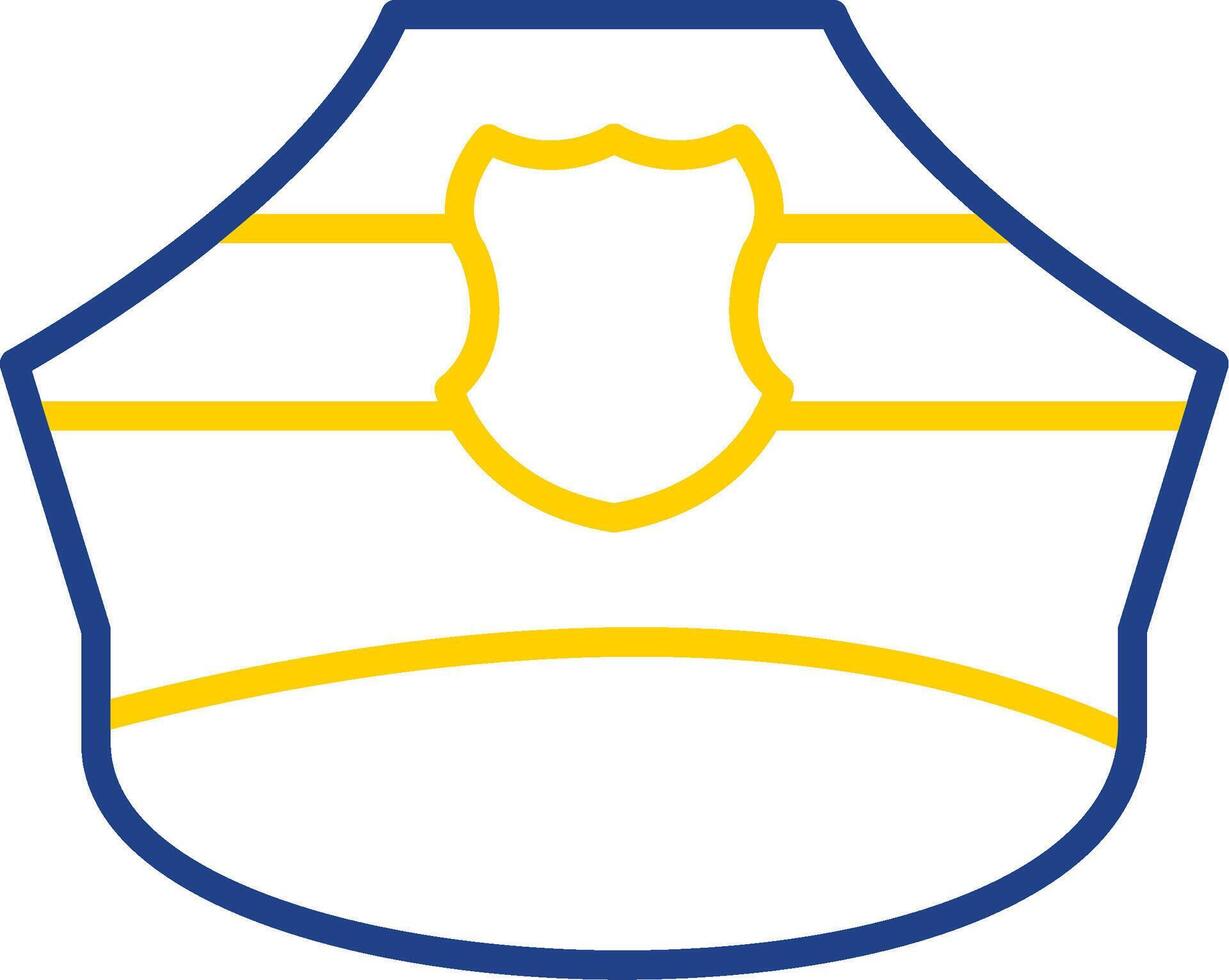 Police Hat Line Two Colour Icon Design vector