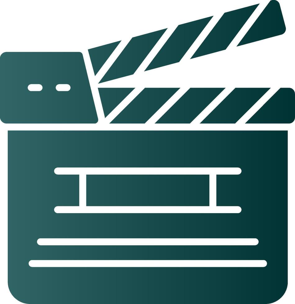 Clapperboard Glyph Gradient Icon vector