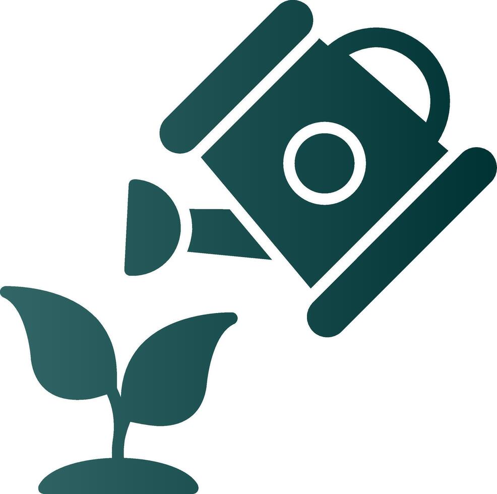 Watering Plants Glyph Gradient Icon vector