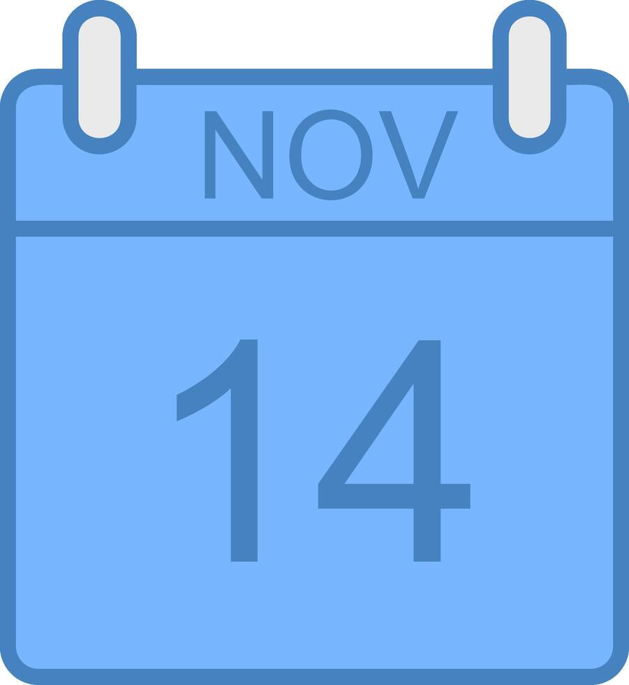 November Line Filled Blue Icon vector