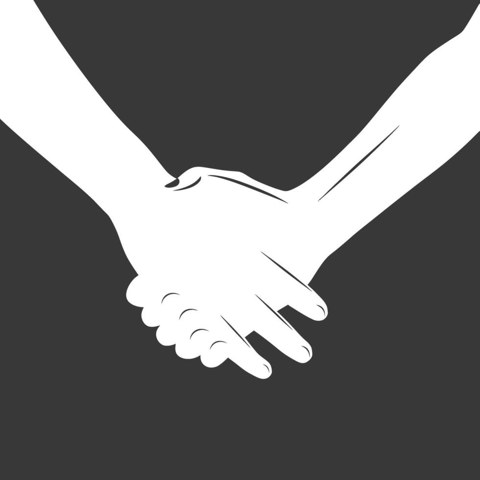 Silhouette Joining Hands holding in Harmony and Peace Between Races vector