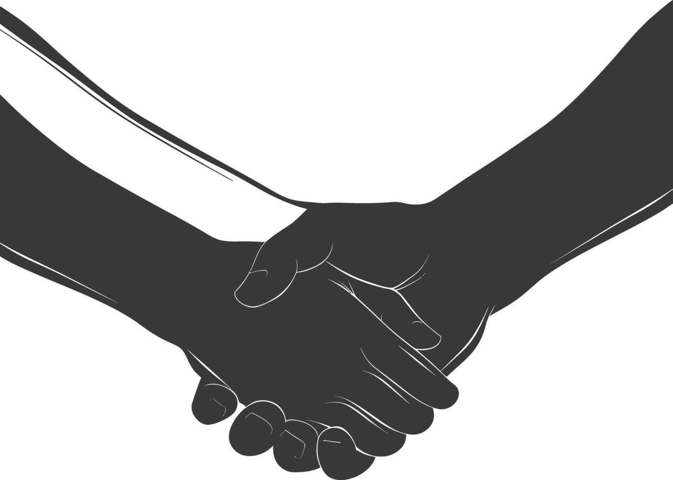 Silhouette Joining Hands holding in Harmony and Peace Between Races vector