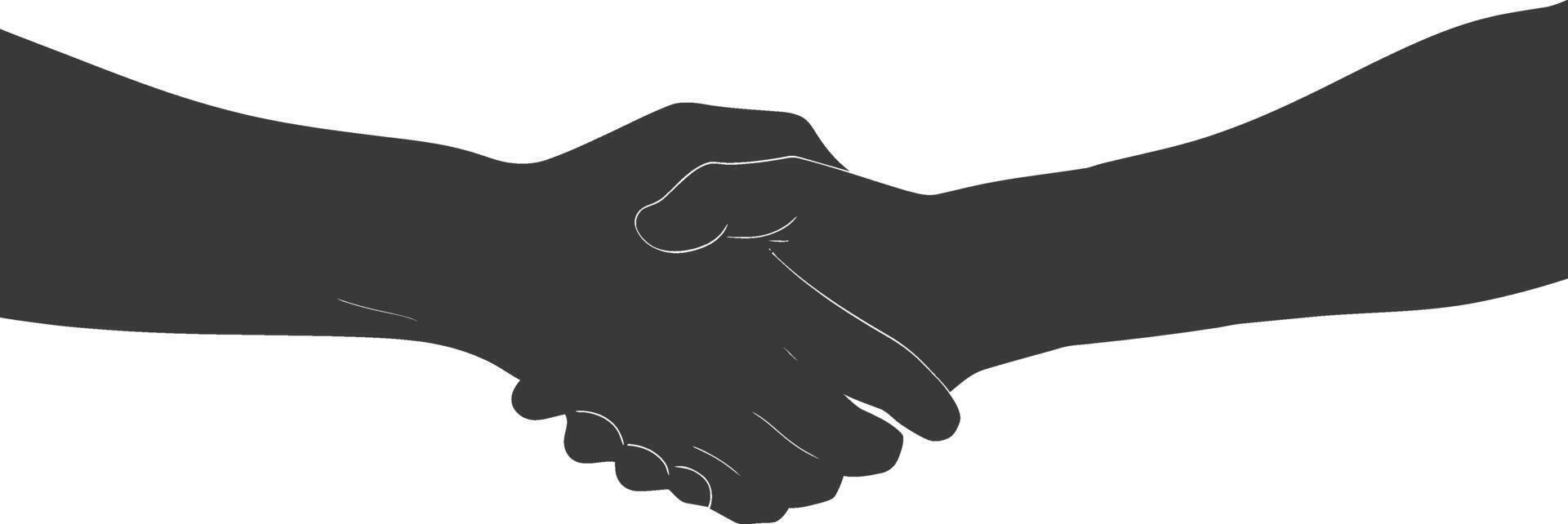 Silhouette Joining Hands holding in Harmony and Peace Between Races vector