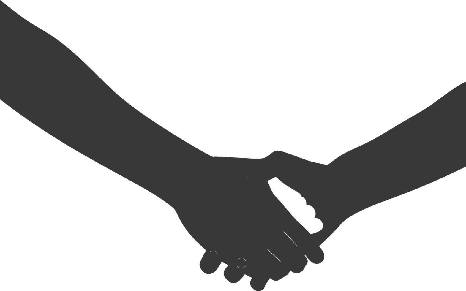 Silhouette Joining Hands holding in Harmony and Peace Between Races vector