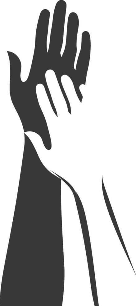 Silhouette Joining Hands holding in Harmony and Peace Between Races vector
