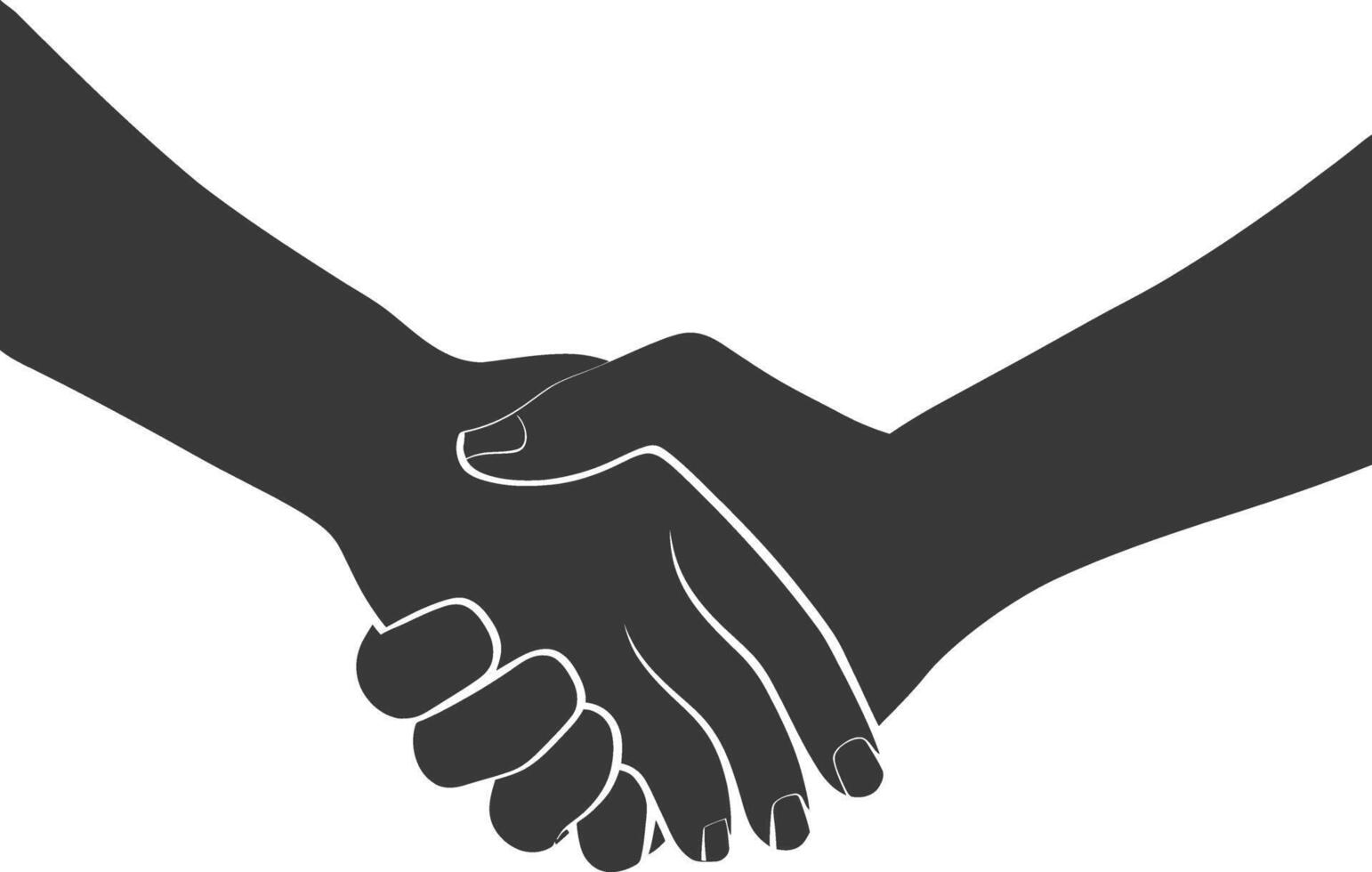 Silhouette Joining Hands holding in Harmony and Peace Between Races vector