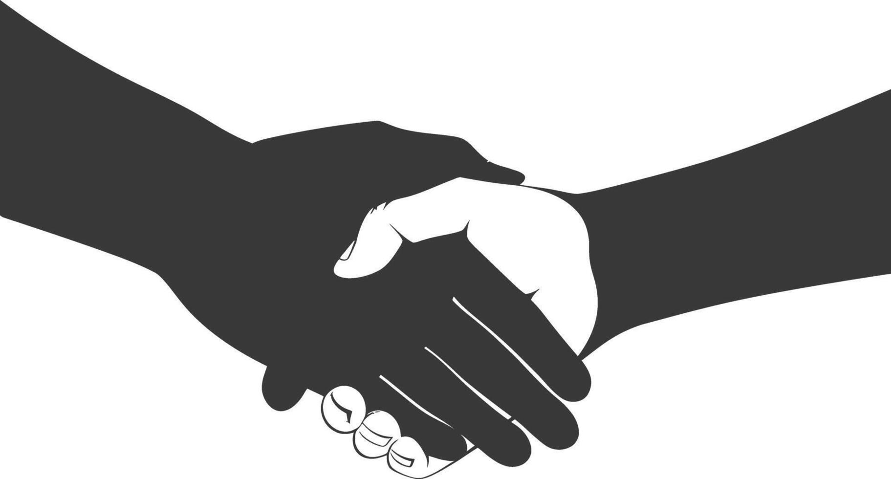 Silhouette Joining Hands holding in Harmony and Peace Between Races vector