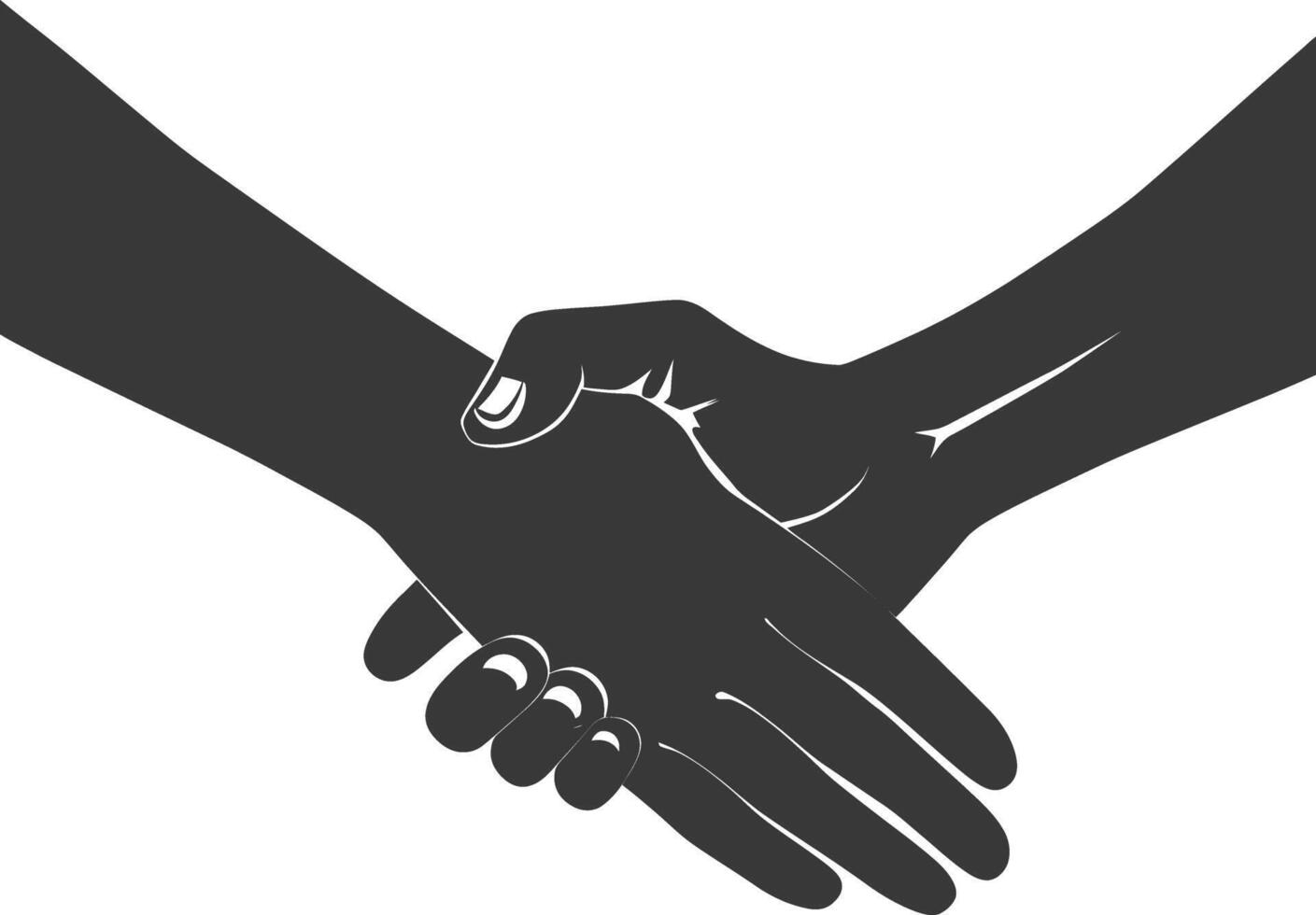 Silhouette Joining Hands holding in Harmony and Peace Between Races vector