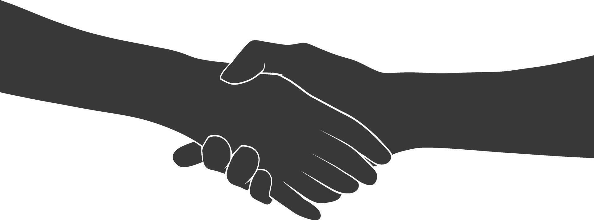 Silhouette Joining Hands holding in Harmony and Peace Between Races vector