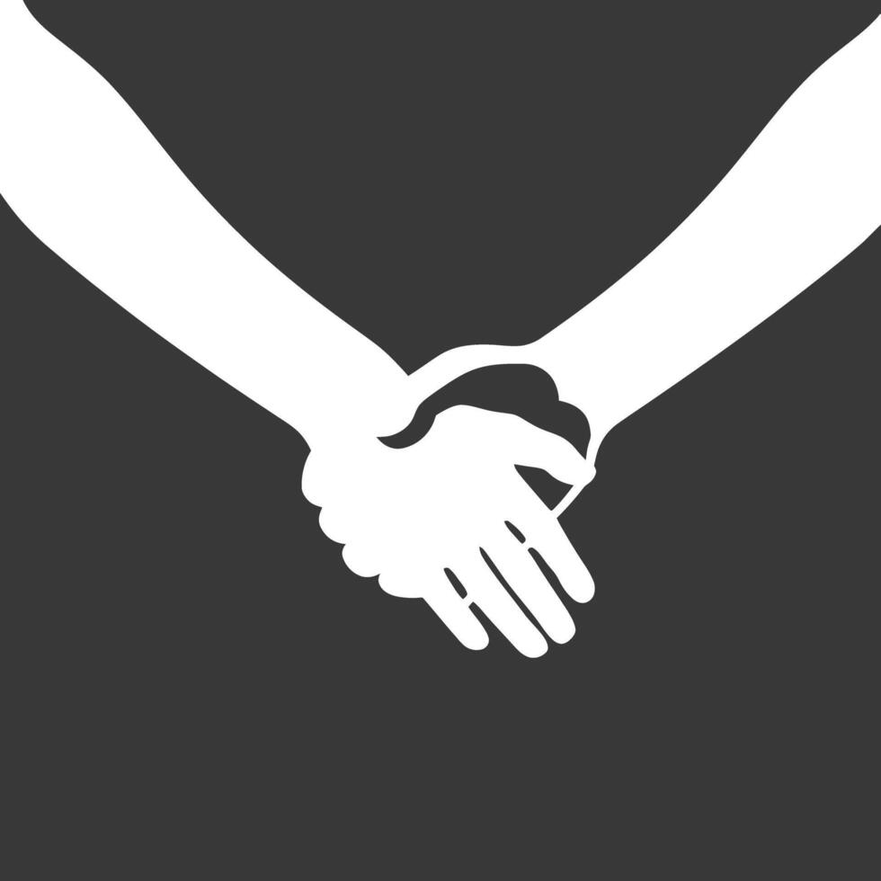 Silhouette Joining Hands holding in Harmony and Peace Between Races vector