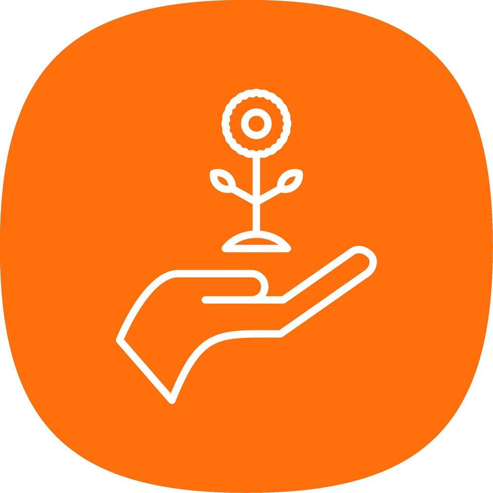 Eco Care Line Curve Icon Design vector
