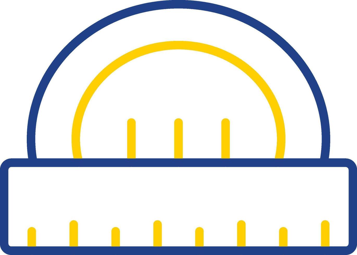 Curve Ruler Line Two Colour Icon Design vector