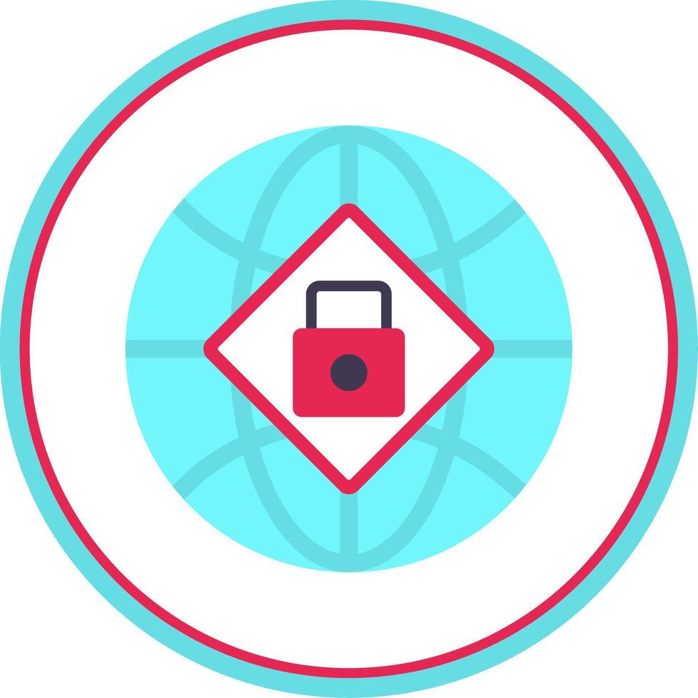 Global Security Flat Circle Icon vector