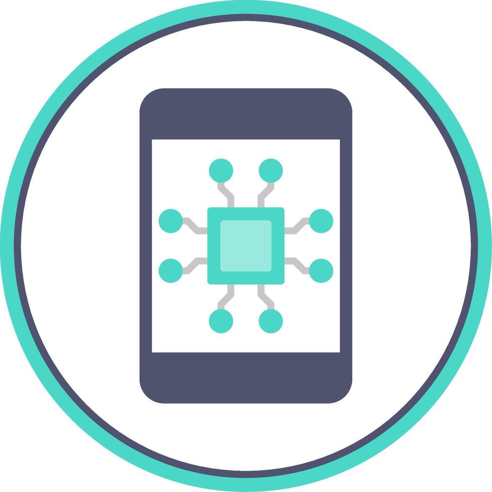 Mobile Technology Flat Circle Icon vector