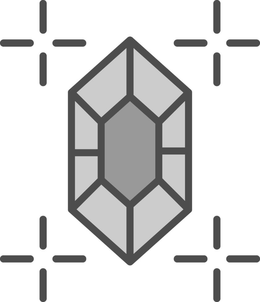 Gem Line Filled Greyscale Icon Design vector