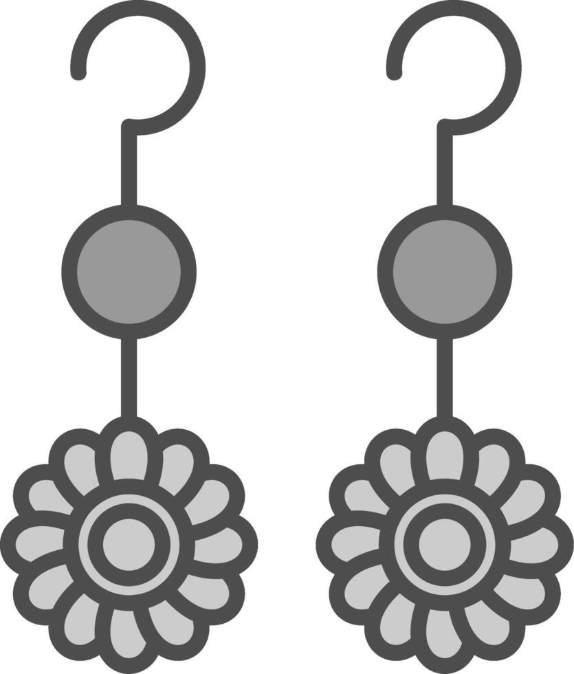 Earrings Line Filled Greyscale Icon Design vector