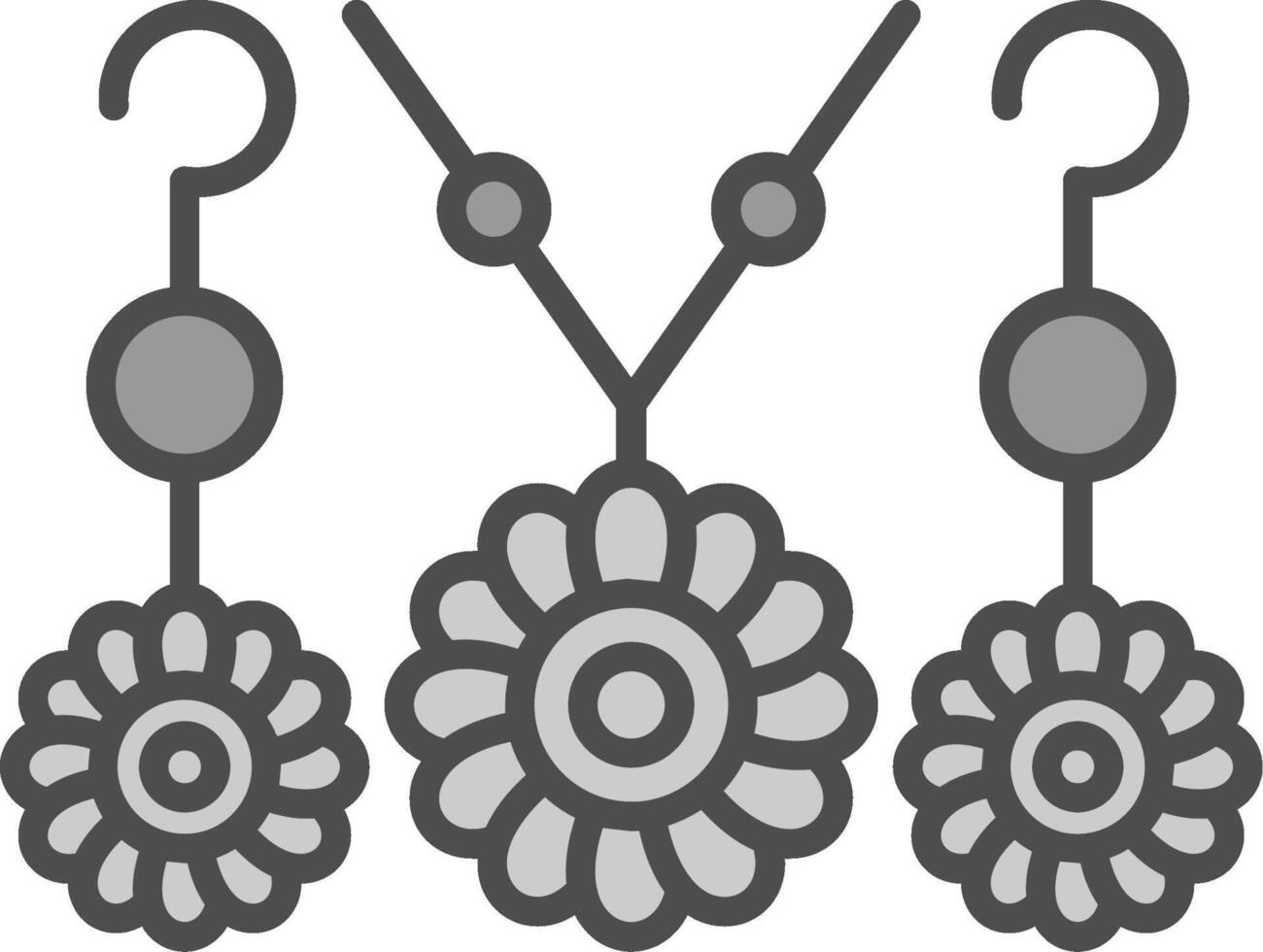 Jewelry Line Filled Greyscale Icon Design vector