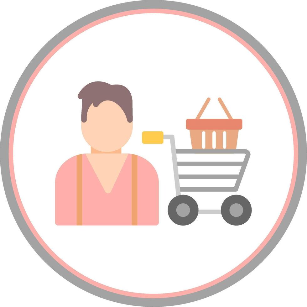 Buyer Flat Circle Icon vector